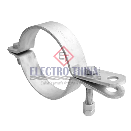 Abrazadera de acero galvanizado para retenida de 2 × 3/16 × 130 mm