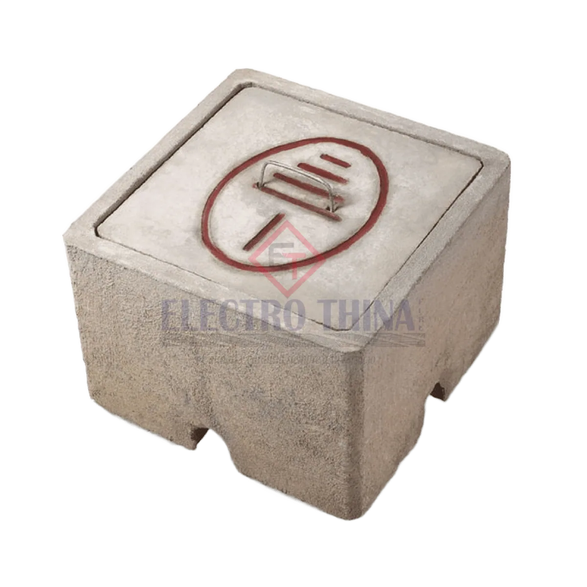 Caja de registro de concreto para puesta a tierra