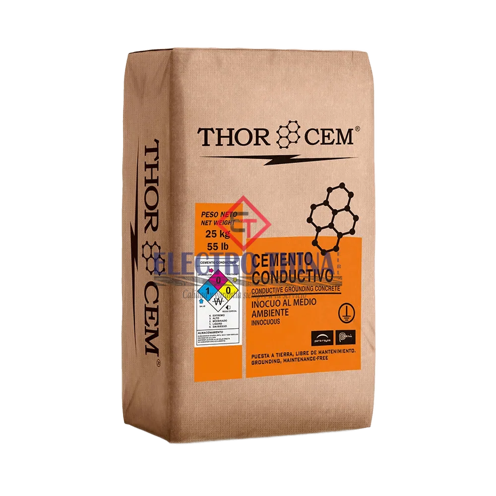 Cemento conductivo x 25 kilos thor cem