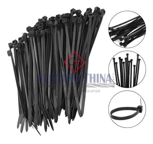 Cintillos de amarre de nylon en bolsa de 100 unidades