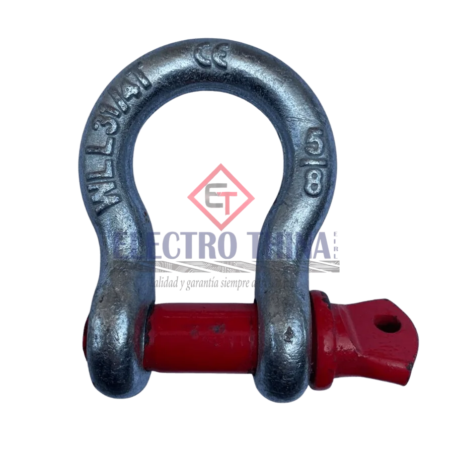 Grillete forjado con pin rojo de acero galvanizado