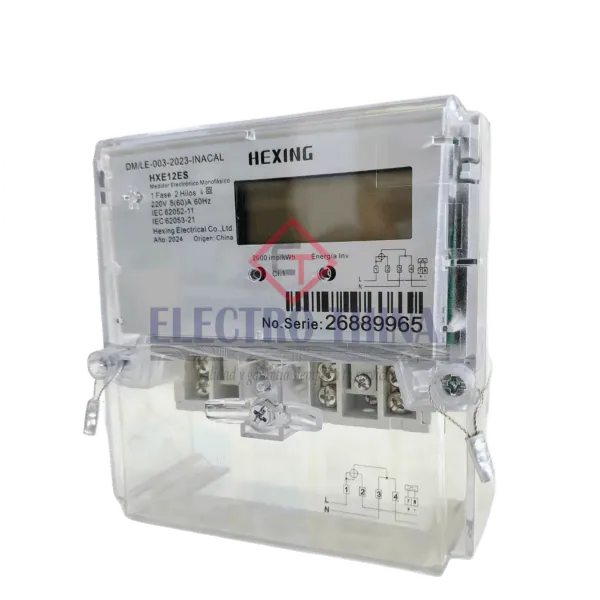 Medidor de energía monofásico Hexing de 2 hilos